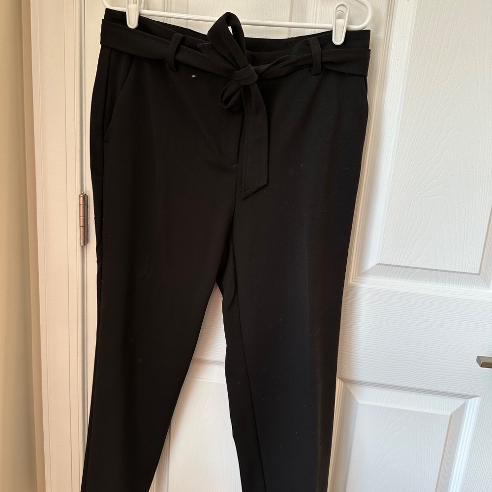 LOFT black cuffed dress pants with front bow -  size 10